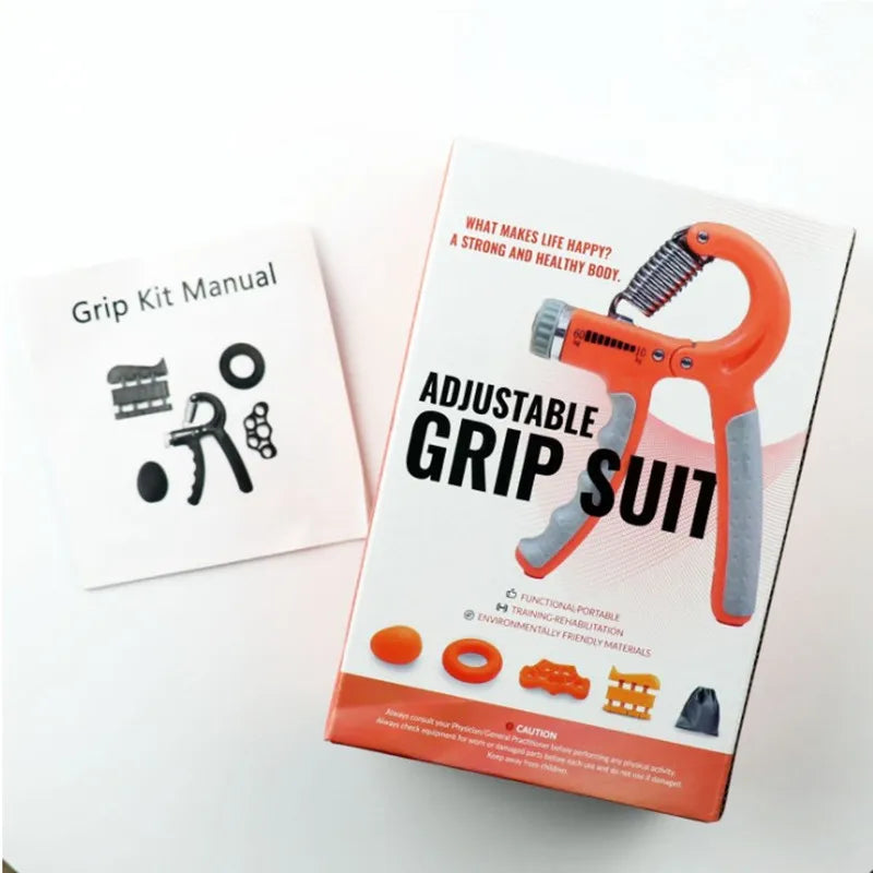 Gym Fitness Adjustable Count Hand Grip Set Finger Forearm Strength Muscle Recovery  Gripper Exerciser Trainer Ball Decompression