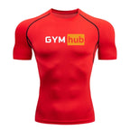 Gym Hub Printed Men's Compression T-Shirt Gym Workout Sport Quick Dry Tight Shirts Outdoor Training Fitness Elasticity Tops Tee