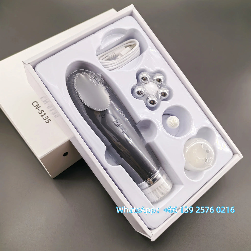 Beauty 4 in 1 Facial Skin Lifting Device Face Brush Cleanser Electric Silicone Facial Cleaning Brush for Deep Cleaning