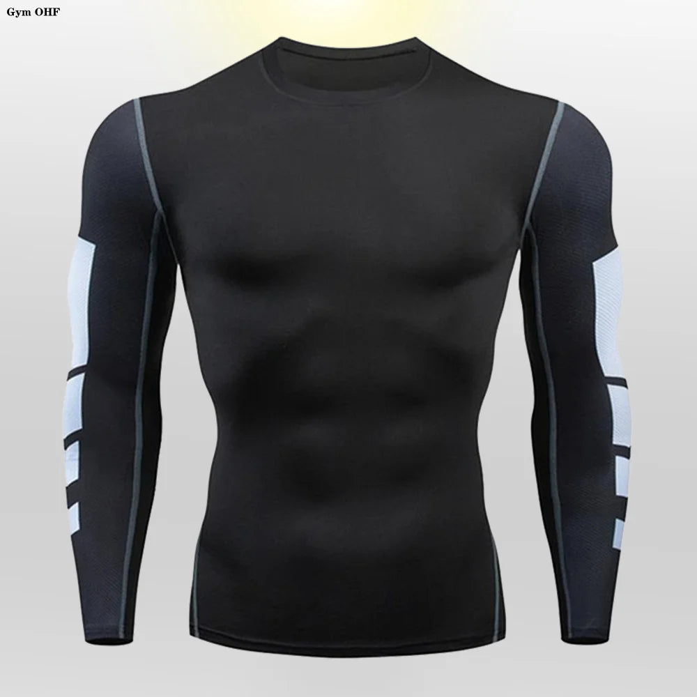 Gym Fitness T shirt Men's Short Sleeve Summer Boxing Jersey Legging Men Rashguard Compression Pants Quick Dry Tight T-shirts Men