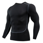 Gym Sports T-shirts for Men Long Sleeve Tights Boxing Sportswear Breathable Quick Dry Fitness Tops Male Outdoor Training Clothes