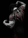 GYM T-shirt Men's Dark Gothic Print Muscle Tee  High Elasticity And Quick Drying Exercise For Bodybuilding Training 2026 Summer