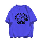 Summer Gym 100% Cotton Men's T-shirt Letter Weightlifting Printed Round Neck High Quality Street Outdoor Short Sleeve