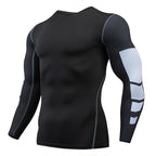 Gym Sports T-shirts for Men Long Sleeve Tights Boxing Sportswear Breathable Quick Dry Fitness Tops Male Outdoor Training Clothes