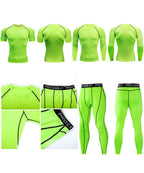 Gym Fitness T shirt Men's Short Sleeve Summer Boxing Jersey Legging Men Rashguard Compression Pants Quick Dry Tight T-shirts Men