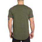 Gym Bodybuilding Workout Clothing Sportswear Mens Casual Short-sleeved Cotton Shirts Summer Fitness Breathable Slim Fit T-Shirts