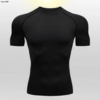 Gym Fitness T shirt Men's Short Sleeve Summer Boxing Jersey Legging Men Rashguard Compression Pants Quick Dry Tight T-shirts Men
