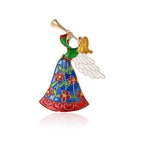 Beaut&Berry Elegant Enamel Speaker Angel Brooches for Women Character Pins Friends Party Gifts Banquet Jewellery Accessories
