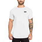 Gym Bodybuilding Workout Clothing Sportswear Mens Casual Short-sleeved Cotton Shirts Summer Fitness Breathable Slim Fit T-Shirts