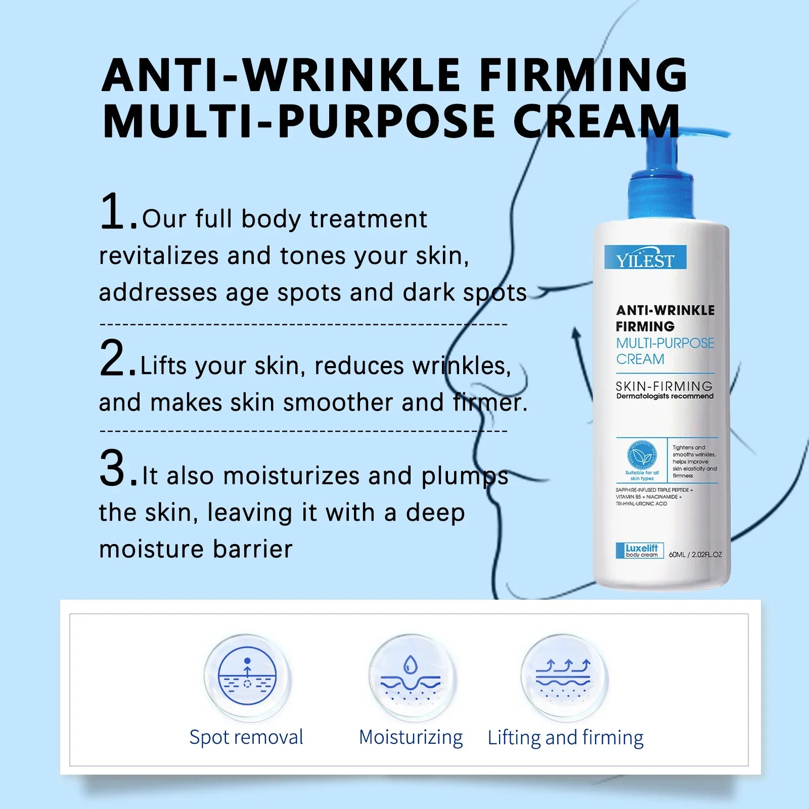 Body Firming Cream  Multi-purpose Cream Nourishing Moisturizing Brighten Lifting Tightening Increase Elasticity Lotion Skin Care