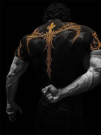 GYM T-shirt Men's Dark Gothic Print Muscle Tee  High Elasticity And Quick Drying Exercise For Bodybuilding Training 2026 Summer