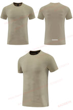 Gym Sport T Shirt Men Running Outdoor Workout Training Tees Round Neck Quick Dry Breathable Polyester Casual Short Sleeve