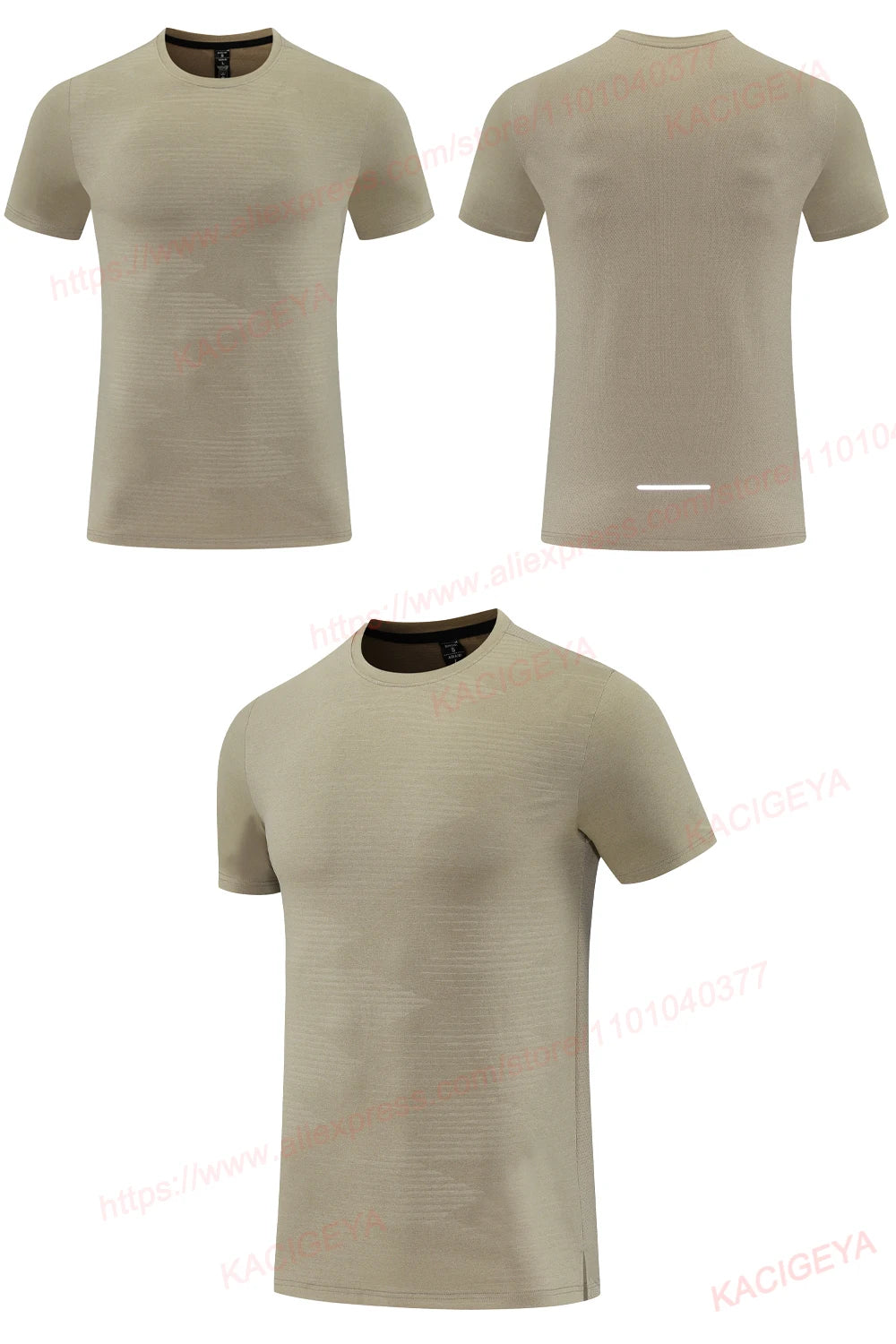 Gym Sport T Shirt Men Running Outdoor Workout Training Tees Round Neck Quick Dry Breathable Polyester Casual Short Sleeve