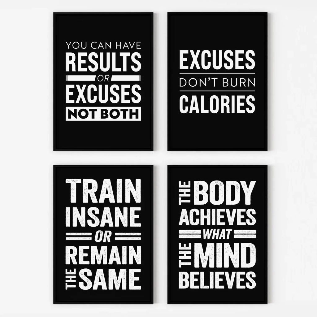 Gym Wall Art Poster Gym Inspirational Poster Home Gym Wall Decoration Gym Slogan Canvas Printing Decorative Painting Frameless