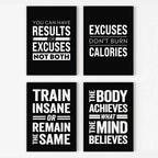 Gym Wall Art Poster Gym Inspirational Poster Home Gym Wall Decoration Gym Slogan Canvas Printing Decorative Painting Frameless