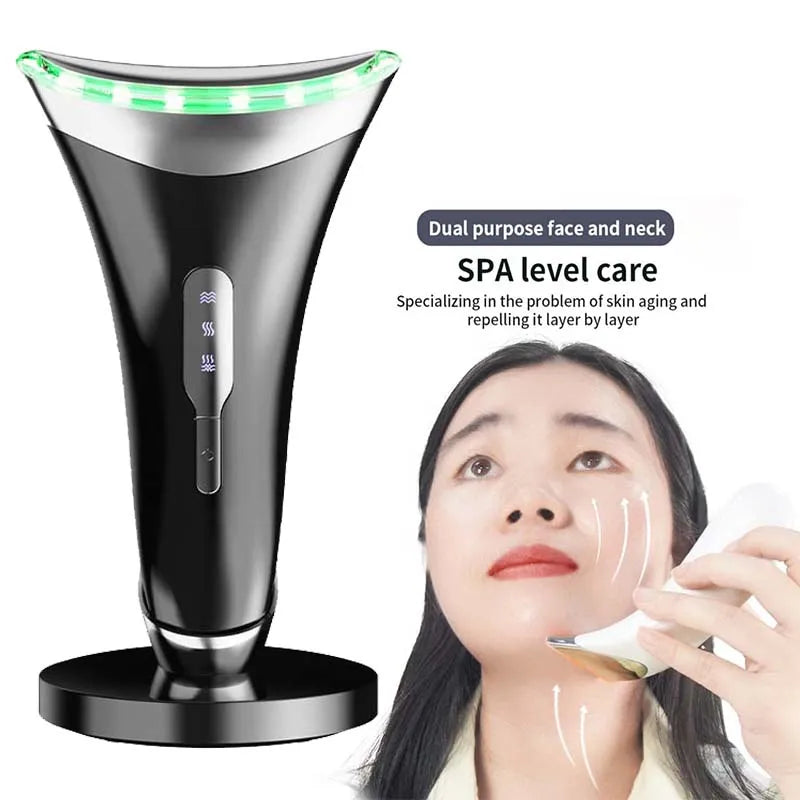Skin Firming Face Lift V Face Anti-Wrinkle Neck Face Beauty Device 3 Colors Led Photon Ems Neck Beauty Device Facial Beauty Tool