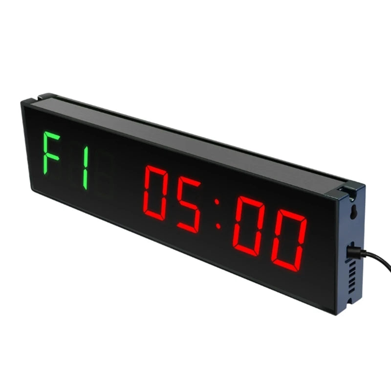 Gym Timer, Interval Clock with Clear LED, Crossfits Timer Countdown/Up Stopwatch, Wall Workout Timer with Remote for Gym