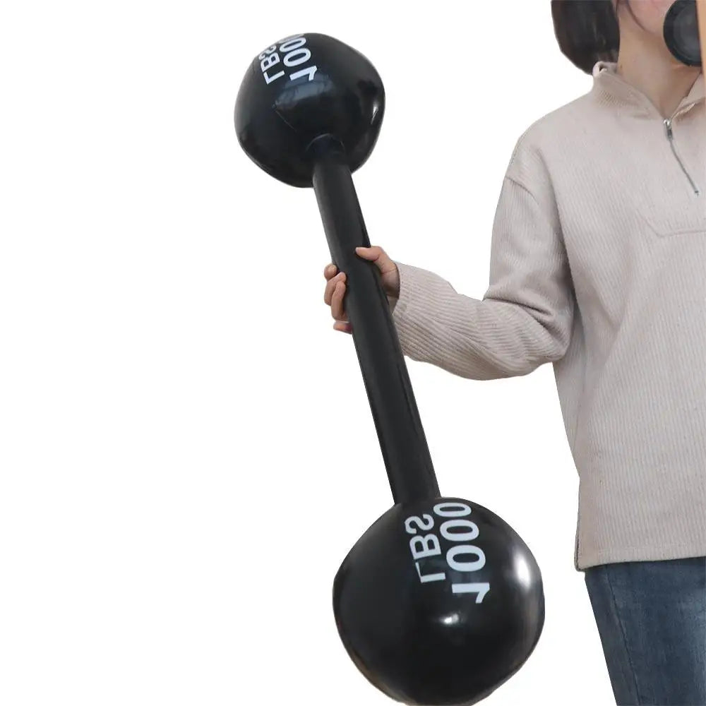 Gym Game Props Interaction Toys Inflatable Barbell Toys Thickened Sports  Inflatable Balloon Fitness Dumbbell Toys
