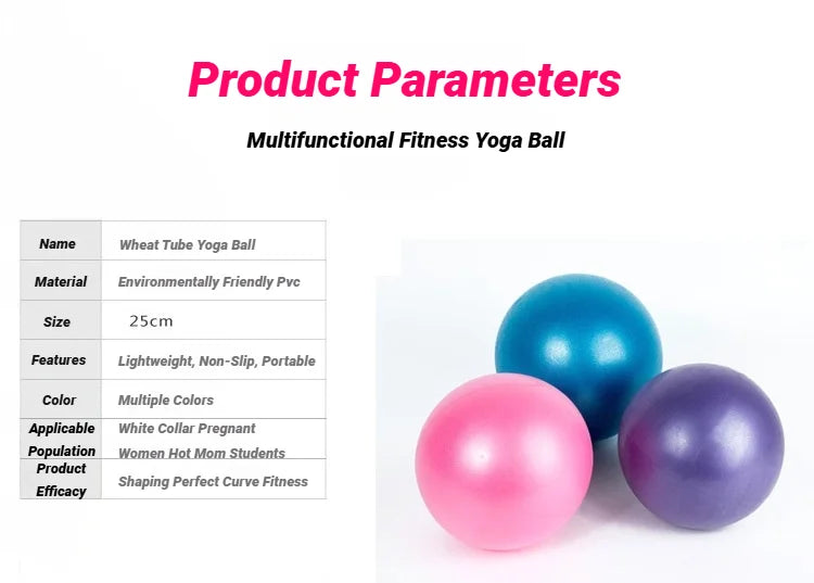Yoga Pilates Explosion-Proof Ball Exercise Gymnastic Fitness Balance Gym Core Indoor Training Mini Balls Small Therapy Improves