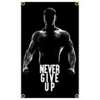 GYM Flag Message Signs Slogan Exercise Fitness Poster Advertise Logo Sport Outdoor Club Digital Printing Banner Brass Grommet