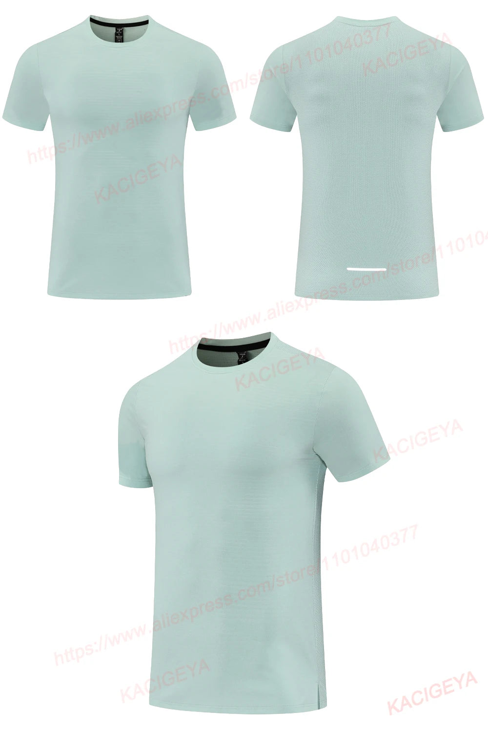 Gym Sport T Shirt Men Running Outdoor Workout Training Tees Round Neck Quick Dry Breathable Polyester Casual Short Sleeve