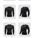 Gym Sports T-shirts for Men Long Sleeve Tights Boxing Sportswear Breathable Quick Dry Fitness Tops Male Outdoor Training Clothes