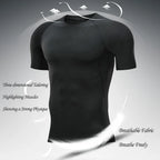 Gym Hub Printed Men's Compression T-Shirt Gym Workout Sport Quick Dry Tight Shirts Outdoor Training Fitness Elasticity Tops Tee