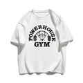 Summer Gym 100% Cotton Men's T-shirt Letter Weightlifting Printed Round Neck High Quality Street Outdoor Short Sleeve