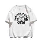 Summer Gym 100% Cotton Men's T-shirt Letter Weightlifting Printed Round Neck High Quality Street Outdoor Short Sleeve