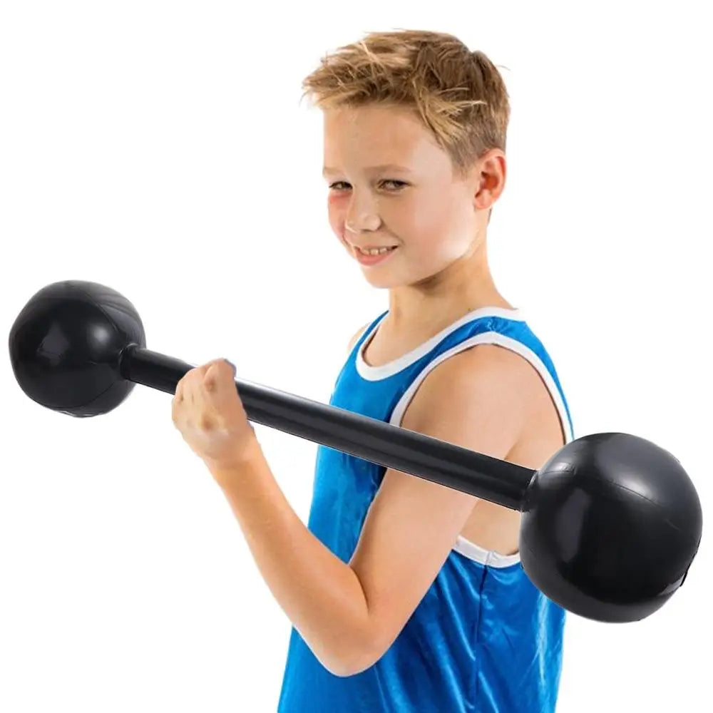 Gym Game Props Interaction Toys Inflatable Barbell Toys Thickened Sports  Inflatable Balloon Fitness Dumbbell Toys