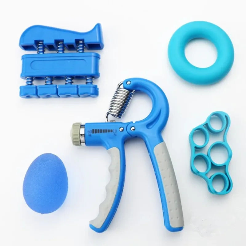 Gym Fitness Adjustable Count Hand Grip Set Finger Forearm Strength Muscle Recovery  Gripper Exerciser Trainer Ball Decompression