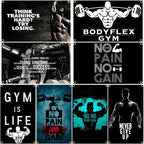 GYM Flag Message Signs Slogan Exercise Fitness Poster Advertise Logo Sport Outdoor Club Digital Printing Banner Brass Grommet