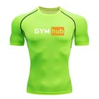 Gym Hub Printed Men's Compression T-Shirt Gym Workout Sport Quick Dry Tight Shirts Outdoor Training Fitness Elasticity Tops Tee