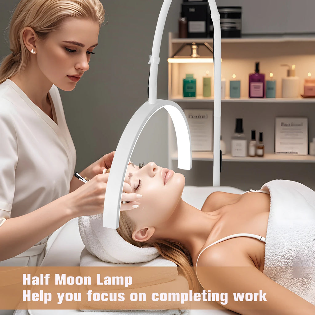 Half moon shaped LED table clip beauty lamp beauty salon nail and eye protection lamp suitable for beauty  makeup live streaming