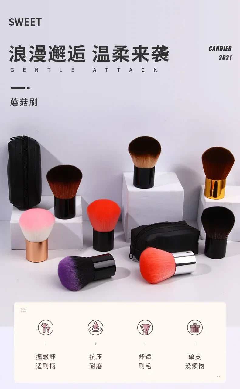 Makeup Brush Beauty Tool - 1Pcs Foundation, Blush, Concealer, Contour, Highlight, Cheek Brush for Blending, Round Angled Top