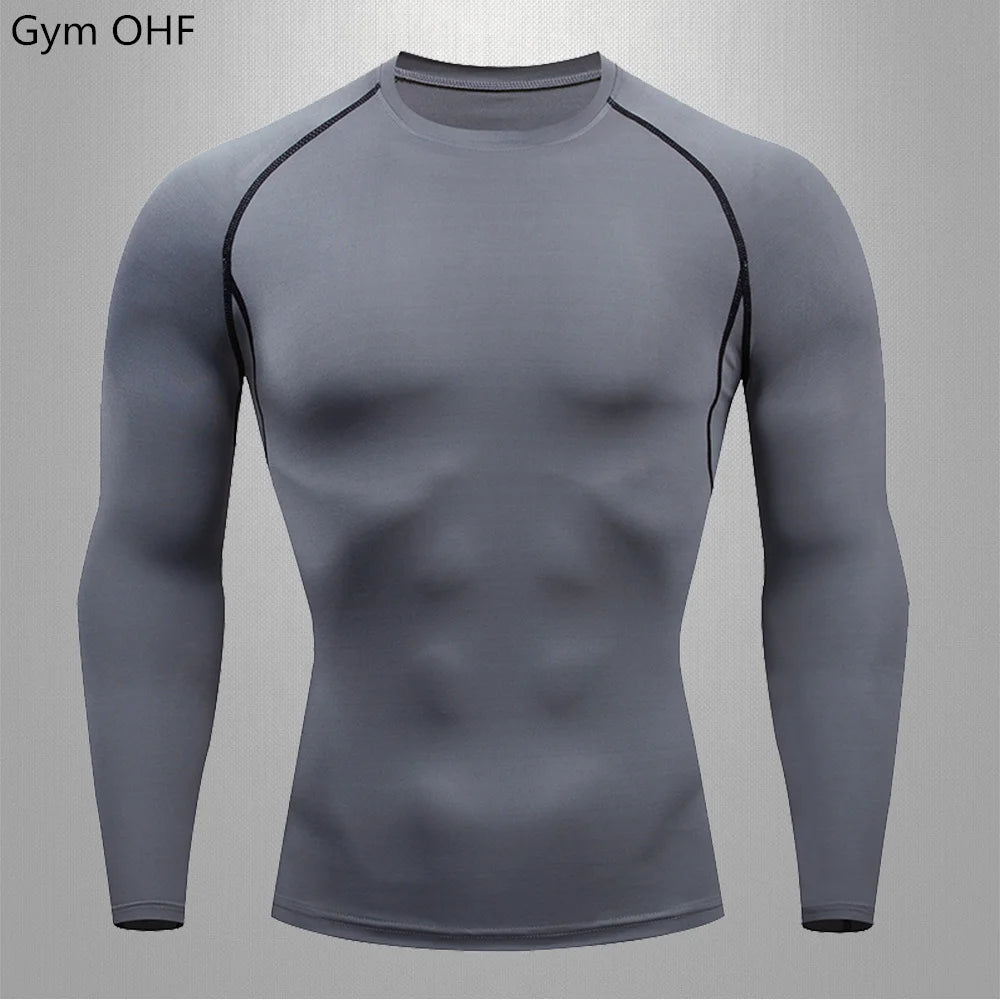 Gym Fitness T shirt Men's Short Sleeve Summer Boxing Jersey Legging Men Rashguard Compression Pants Quick Dry Tight T-shirts Men