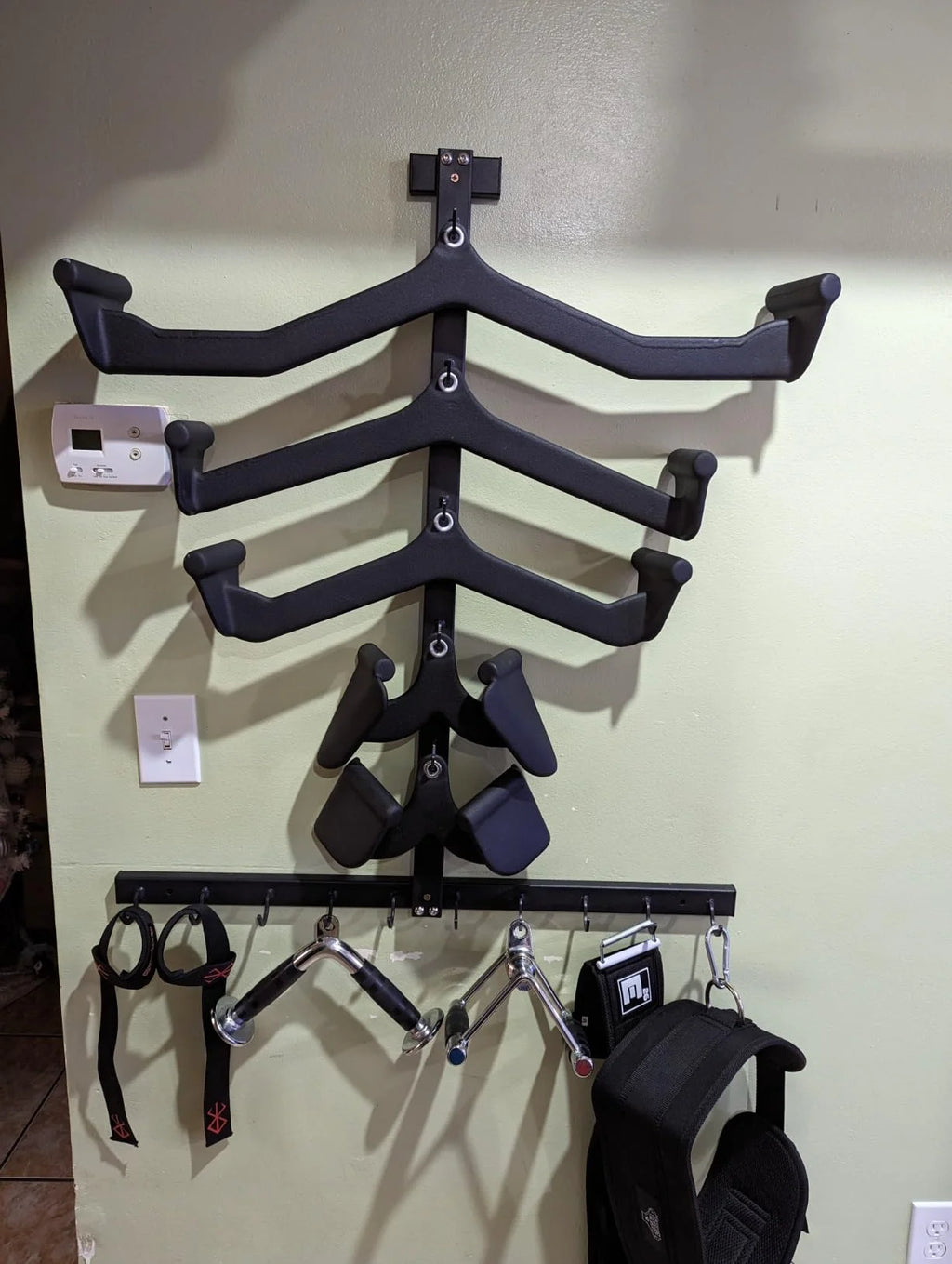 Gym Fitness LAT Pull Down Bar,Storage Rack,Heavy Duty,A-Frame Stand,Support Base for LAT Pulldown Attachments,LAT Bar