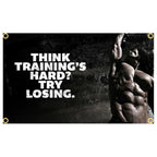 GYM Flag Message Signs Slogan Exercise Fitness Poster Advertise Logo Sport Outdoor Club Digital Printing Banner Brass Grommet