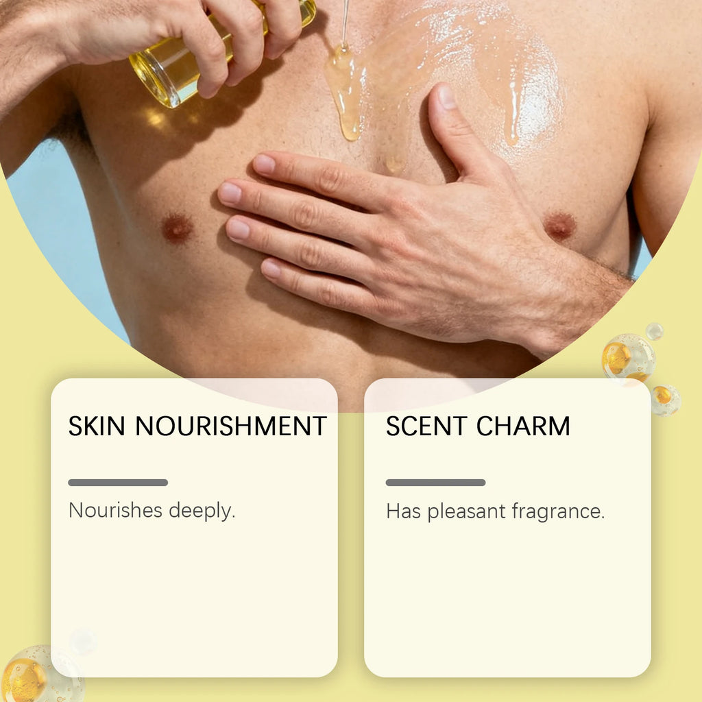 Men's Moisturizing Body Cream Reduce Dryness Nourishing Skin Anti Acne Long Lasting Hydrating Coconut Oil Body Oil for Men 100ml