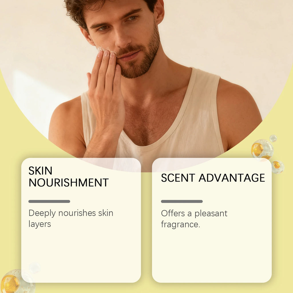 Men's Moisturizing Body Cream Reduce Dryness Nourishing Skin Anti Acne Long Lasting Hydrating Coconut Oil Body Oil for Men 100ml