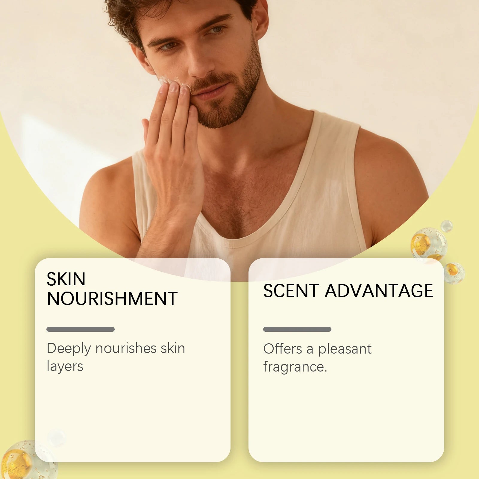 Men's Moisturizing Body Cream Reduce Dryness Nourishing Skin Anti Acne Long Lasting Hydrating Coconut Oil Body Oil for Men 100ml