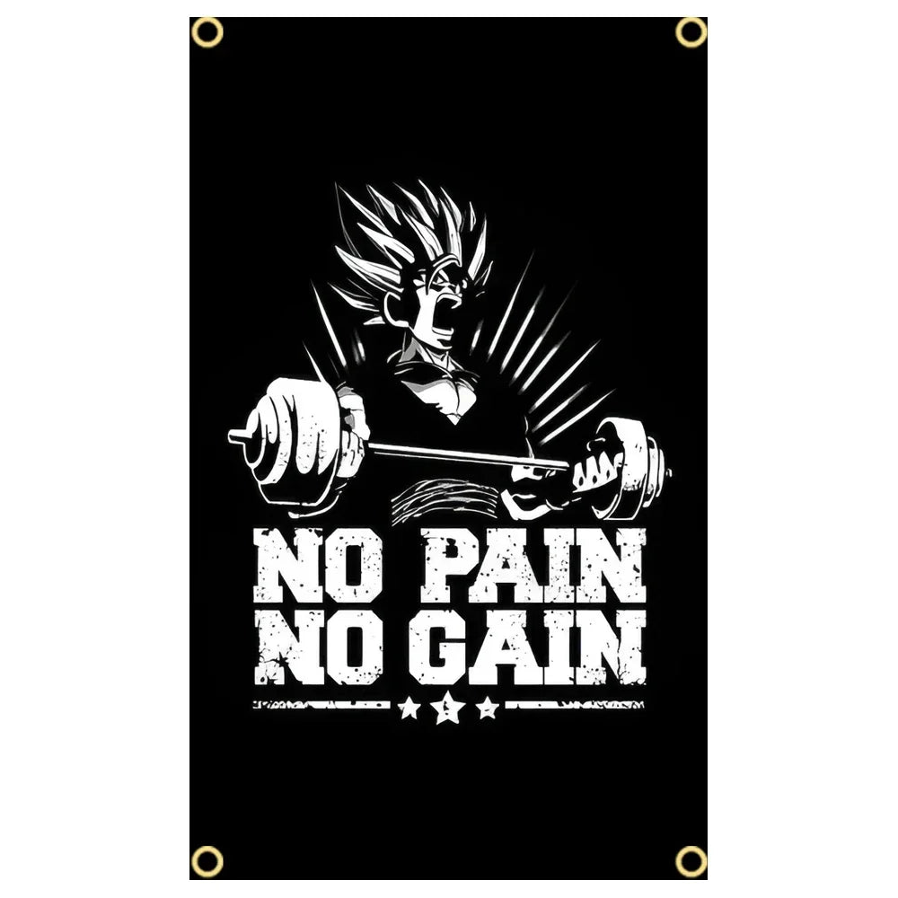 GYM Flag Message Signs Slogan Exercise Fitness Poster Advertise Logo Sport Outdoor Club Digital Printing Banner Brass Grommet