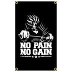 GYM Flag Message Signs Slogan Exercise Fitness Poster Advertise Logo Sport Outdoor Club Digital Printing Banner Brass Grommet
