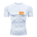 Gym Hub Printed Men's Compression T-Shirt Gym Workout Sport Quick Dry Tight Shirts Outdoor Training Fitness Elasticity Tops Tee