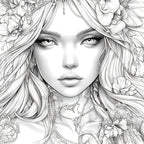 Adult Picture Book: Beautiful Women in Bloom for Makeup Practice with Detailed Portraits and Coloring Pencil Techniques