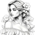 Adult Picture Book: Beautiful Women in Bloom for Makeup Practice with Detailed Portraits and Coloring Pencil Techniques
