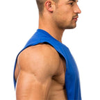 Gym Fitness Training Vests Cotton Breathable Side Slits Tank Tops Mens Bodybuilding Muscle Sleeveless Singlets Workout Shirts