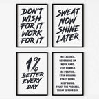 Gym Wall Art Poster Gym Inspirational Poster Home Gym Wall Decoration Gym Slogan Canvas Printing Decorative Painting Frameless