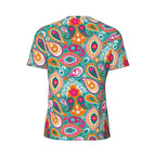 Gym T-Shirt For Man Retro Geometric 60S 70S T-Shirts Fashion Psychedelic Art Beach Tees O Neck Y2K Fun Design Tops Gift Idea