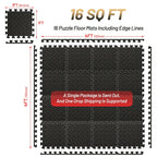 Gym Floor Mat for Home Workout Anti-Slip Rubber Exercise Mat with Interlocking Design, Durable Fitness Rug Weightlifting & Yoga